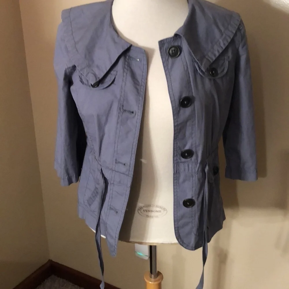 Ann Taylor Loft Gray Utility Jacket Sz XSP EUC